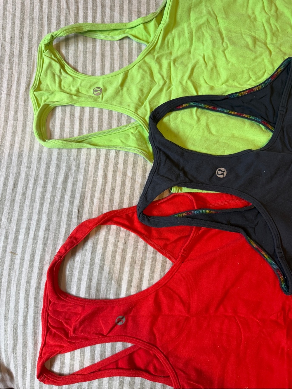 LOT OF 3 - lululemon athletica Cool Racerback tank tops - size 4